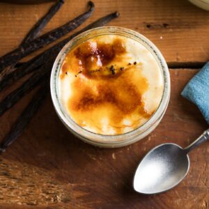 Crème non brûlée à la vanille et au thé noir Kamélya