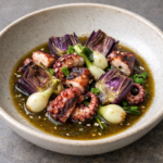 Poulpe aux artichauts violets au thé vert Sencha Kamélya