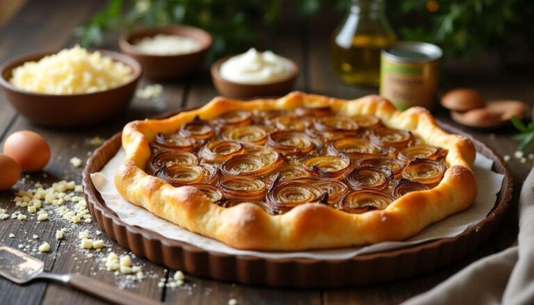 Lire la suite à propos de l’article Tatin d&rsquo;oignons nouveaux au miel et thym