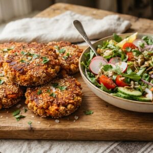 Galettes de carottes au sésame.